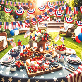 VitalCozy easy-hang USA flag banner setup for quick decorating indoor or outdoor