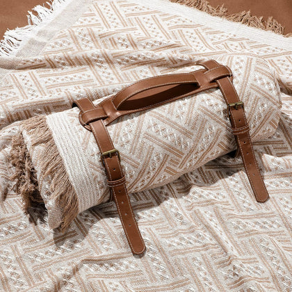 VitalCozy waterproof picnic blanket folded for easy transport