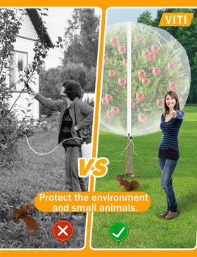 Easy setup with drawstring secures the netting around plants