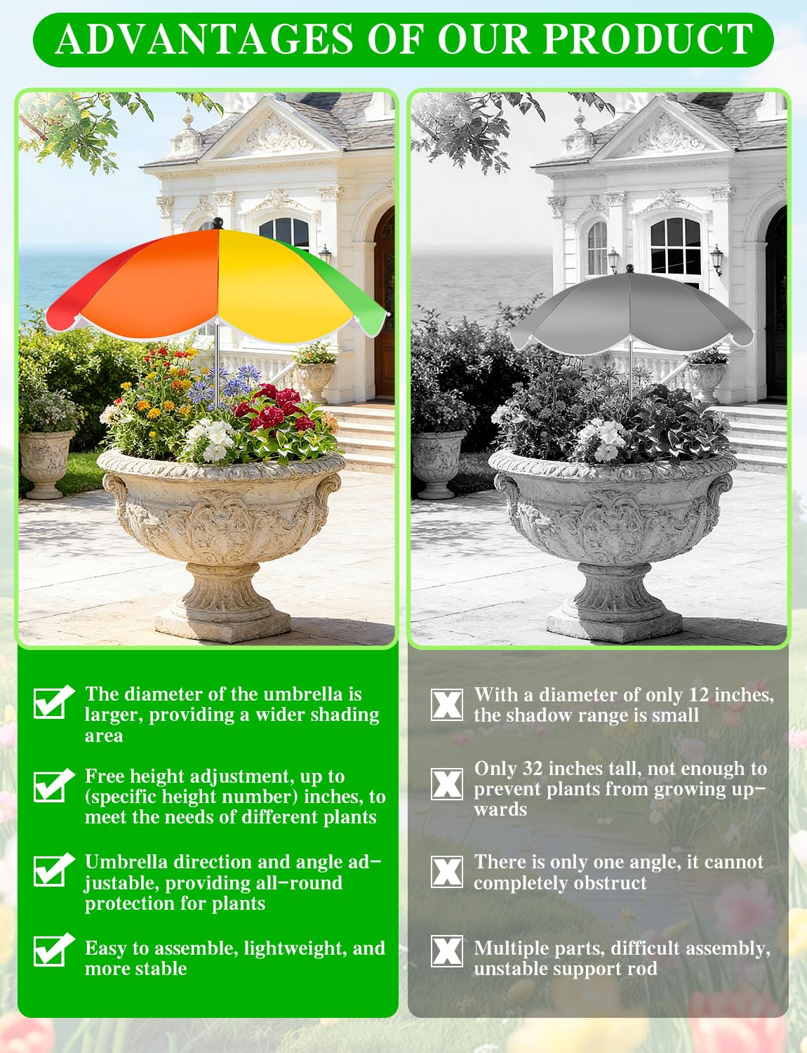 VIUASDX rainbow design adds decorative color to terraces and balconies