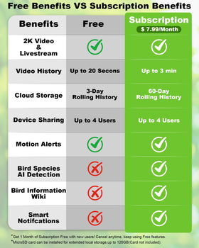 VIUBIRD memory-card compatibility supports local video storage up to 128 GB.
