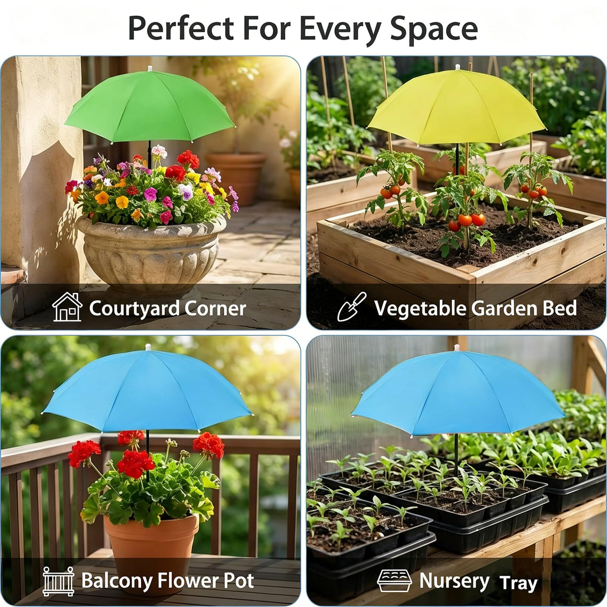 VIUMVC plant umbrella colorful shade enhances decor with practical sun protection
