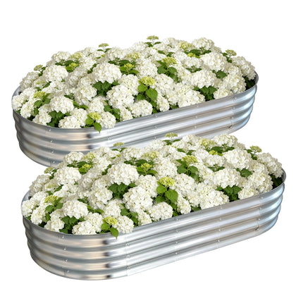 Vivagarden galvanized raised bed outdoors in 6x3x1ft footprint for easy setup