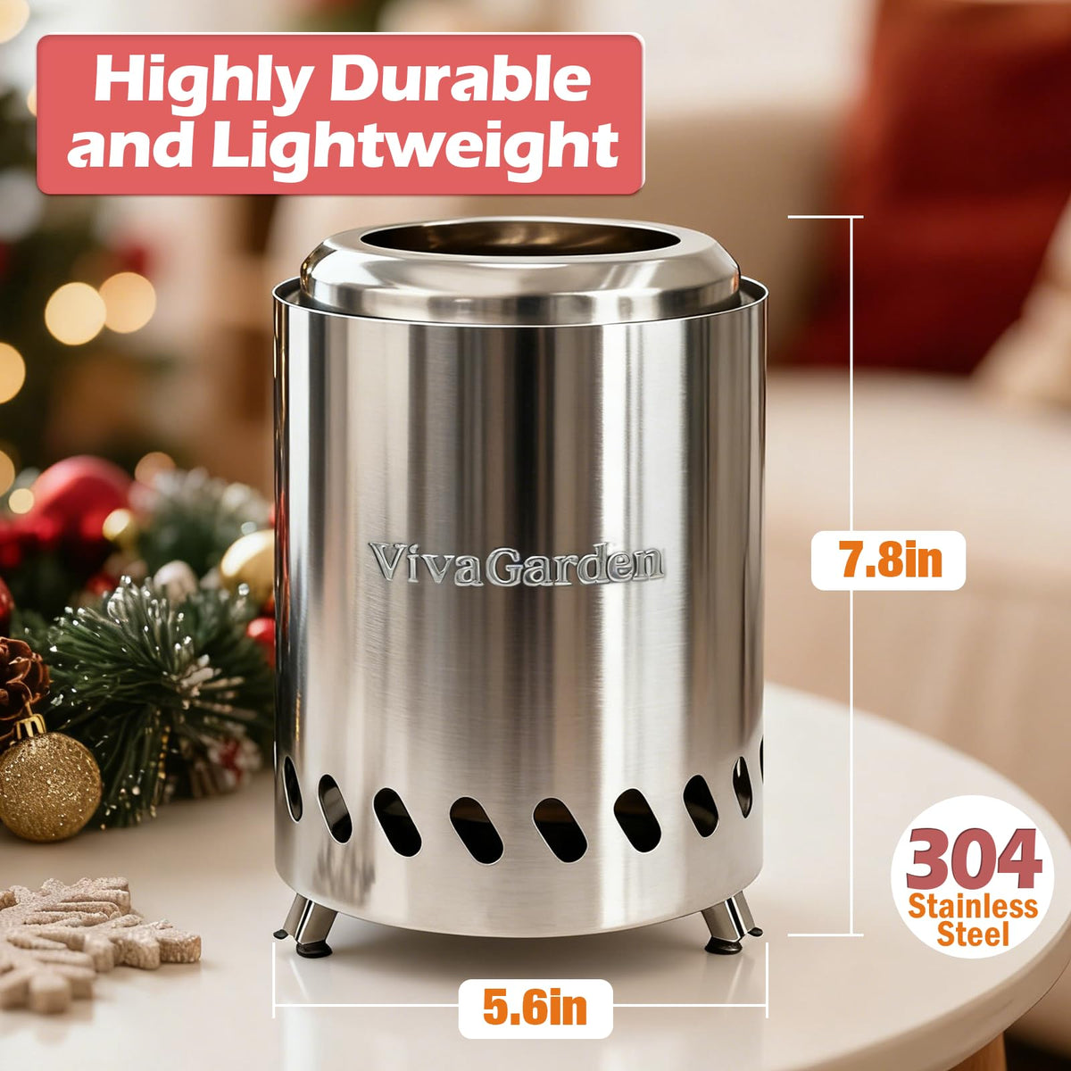 Vivagarden portable fire pit with carry bag ideal for camping and backyard use.