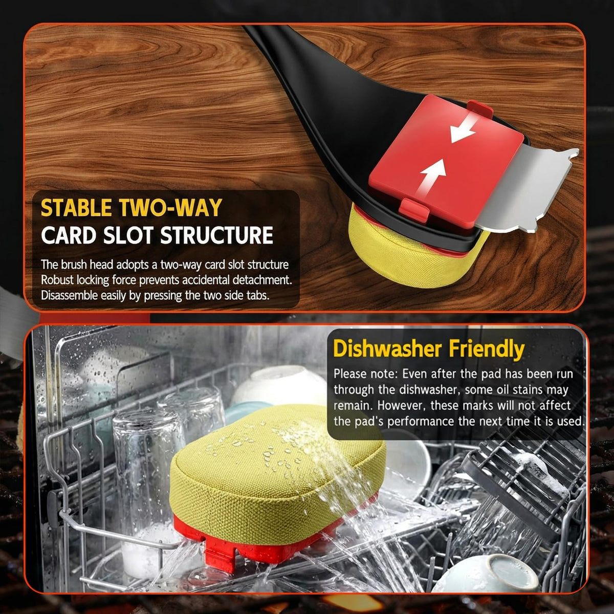 VIVAIVE bristle-free brush components are dishwasher-safe for easy cleanup