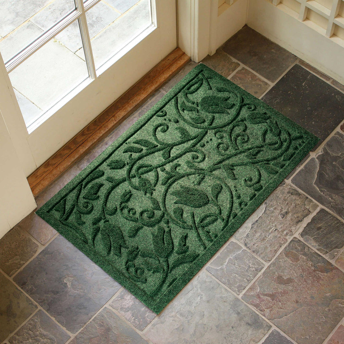 VivaNest absorbent heavy-duty welcome mat traps dirt and moisture at the doorway.