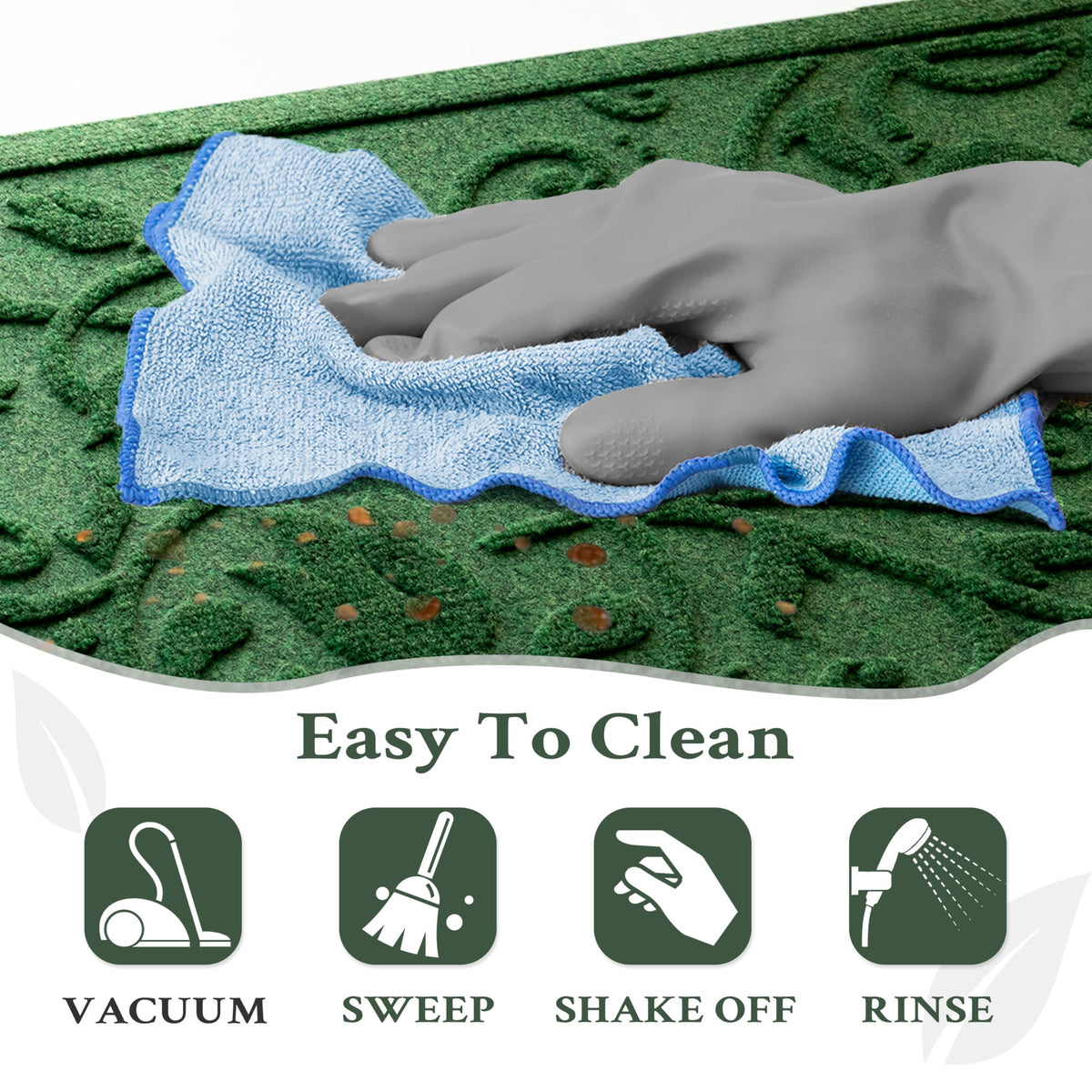 VivaNest deep grooves and beveled border trap debris and moisture effectively.