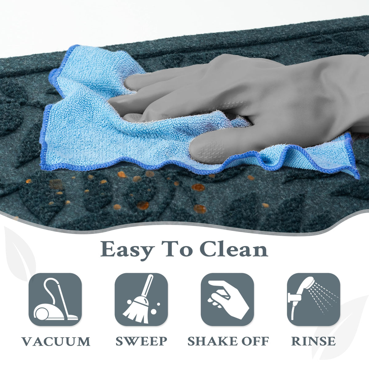 VivaNest easy-clean doormat stays fresh with quick shake or hose rinse.