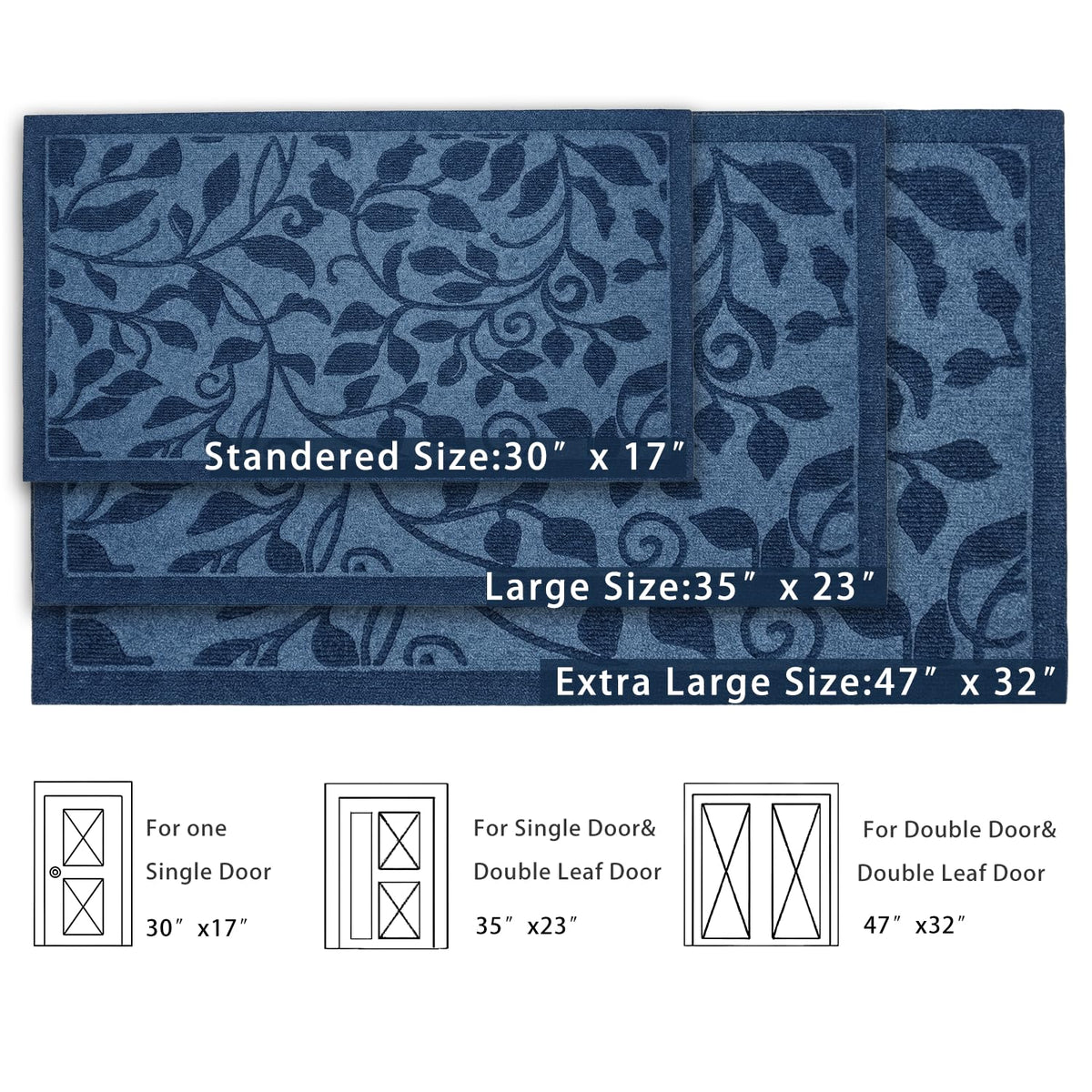 VivaNest front-door welcome mat sized 17x30 inches