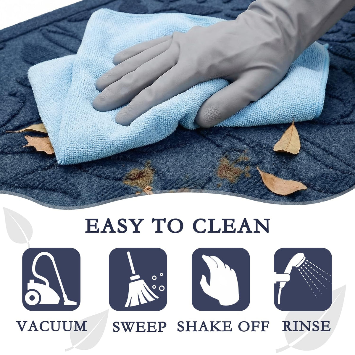 VivaNest non-slip rubber-backed door mat for secure placement