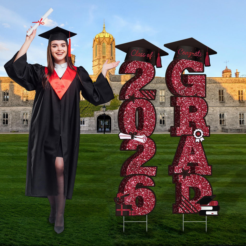 Vivantia 2026 graduation yard sign maroon, highly visible for outdoor ceremonies.