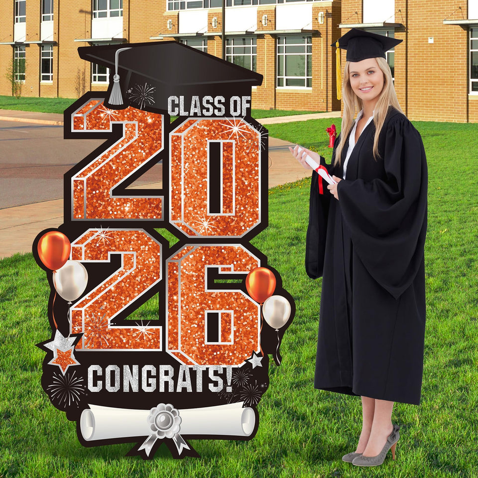 Vivantia 2026 graduation yard sign orange hero for festive outdoor display and high visibility.