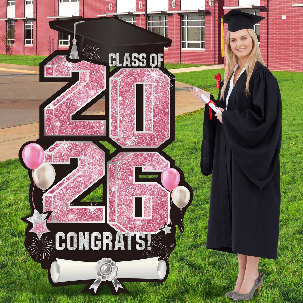 Vivantia 2026 yard sign panel layout for outdoor graduation display.