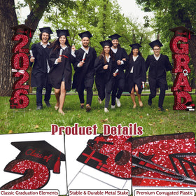 Vivantia close-up of bold 2026 GRAD lettering on maroon sign.