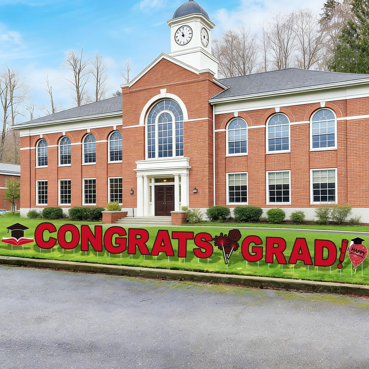 Vivantia congrats grad yard signs letters brighten your lawn for a memorable graduation celebration.