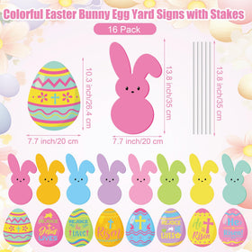 Vivantia Easter bunny yard sign with stake for garden display.