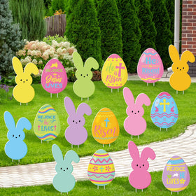 Vivantia large Easter egg yard sign 13.8 by 7.9 inches for outdoor use.