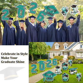 Vivantia outdoor yard sign display creates a coordinated graduation ambiance
