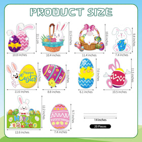 Vivantia rabbit and egg yard signs brighten lawns with festive patterns.