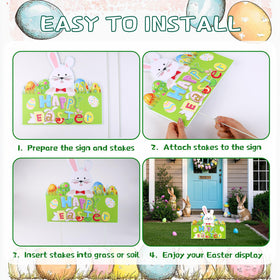 Vivantia Happy Easter lettering yard sign for a cheerful porch display.