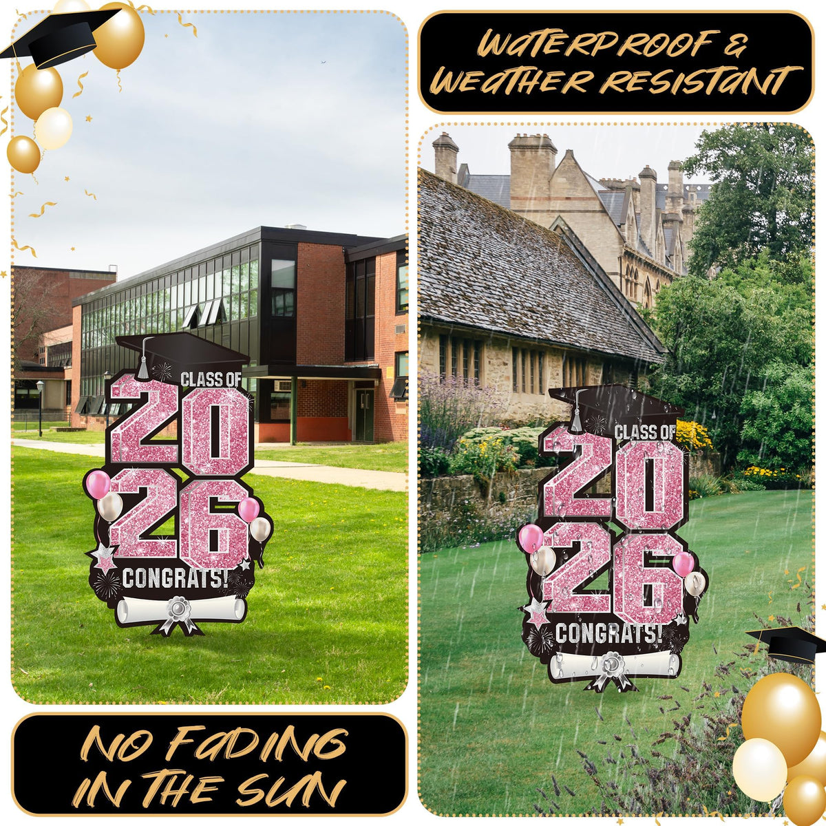 Vivantia waterproof material keeps the sign durable outdoors.