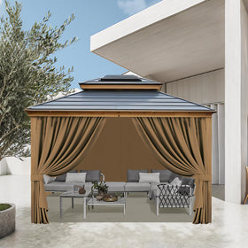 VivaPeak khaki door opening view shows easy entry with privacy panels