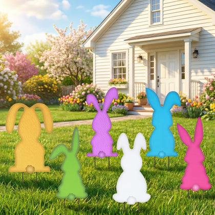 Vivasself bunny yard stake green front view for a vibrant spring garden