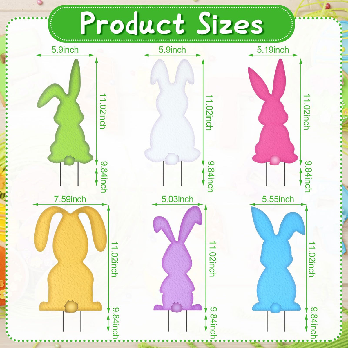 Vivasself bunny yard stake pink side view enhances colorful outdoor decor