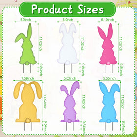 Vivasself bunny yard stake pink side view enhances colorful outdoor decor