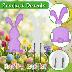 Vivasself bunny yard stake yellow back view adds cheerful garden accents