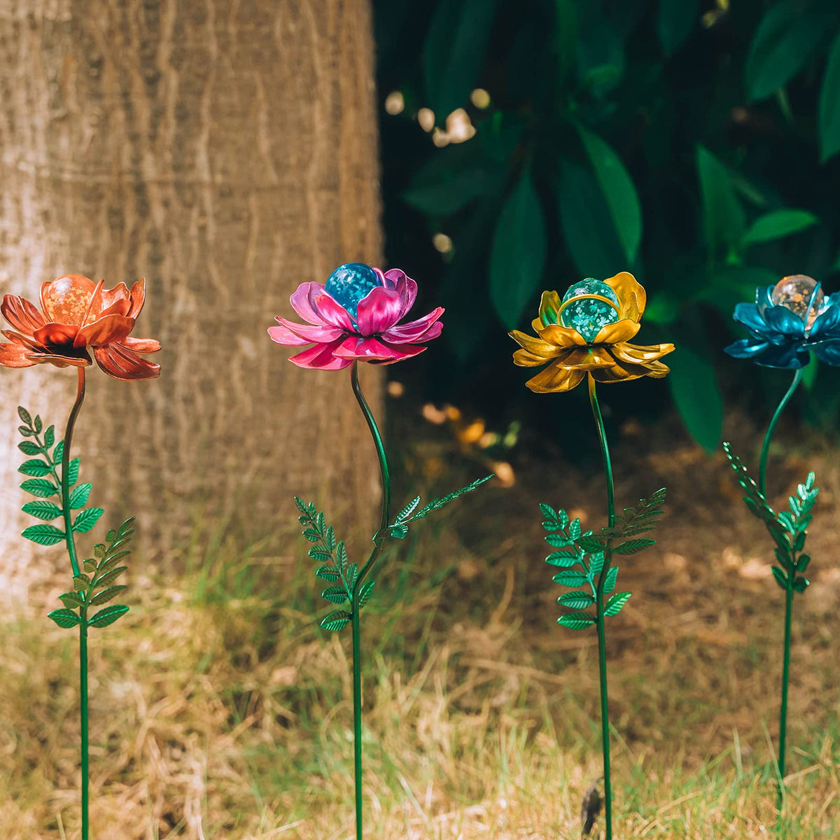 Viveta decorative stakes brighten pathways patios and plant pots