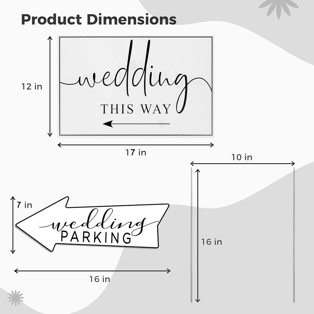 Vividsphere parking arrow sign with metal stakes enables quick setup.