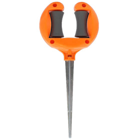 VIVIMEOW heavy-duty hose guide stake with 360° wheel for smooth hose movement around beds.