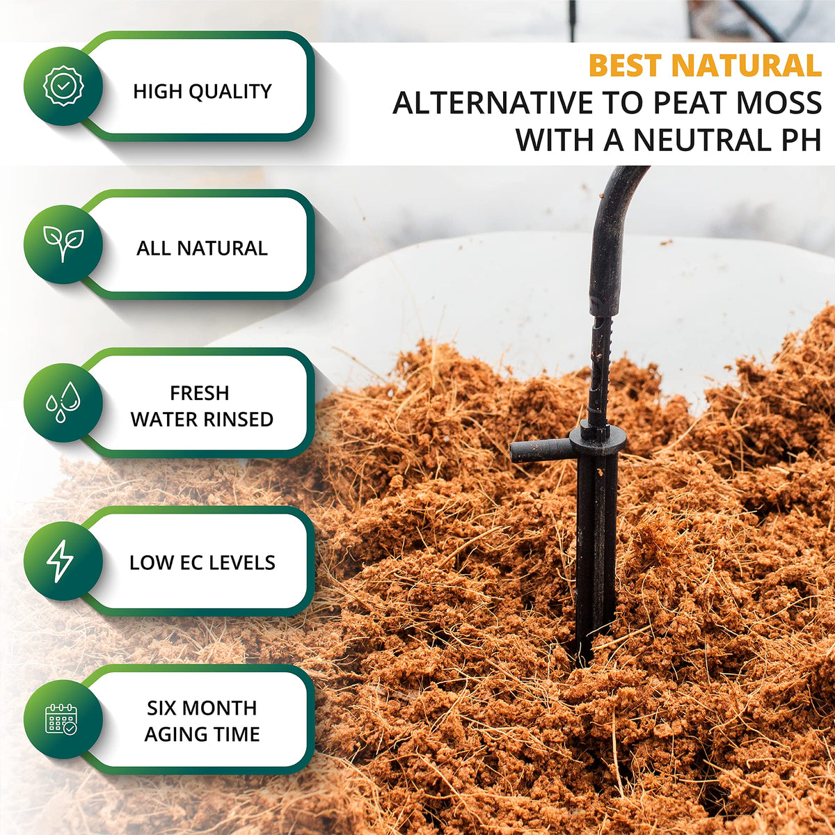 Vivlly coco coir brick highlighted as peat-free, eco-friendly substrate option
