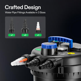 VIVOGROW ABS material durable construction resists sunlight for long-lasting pond filtration.