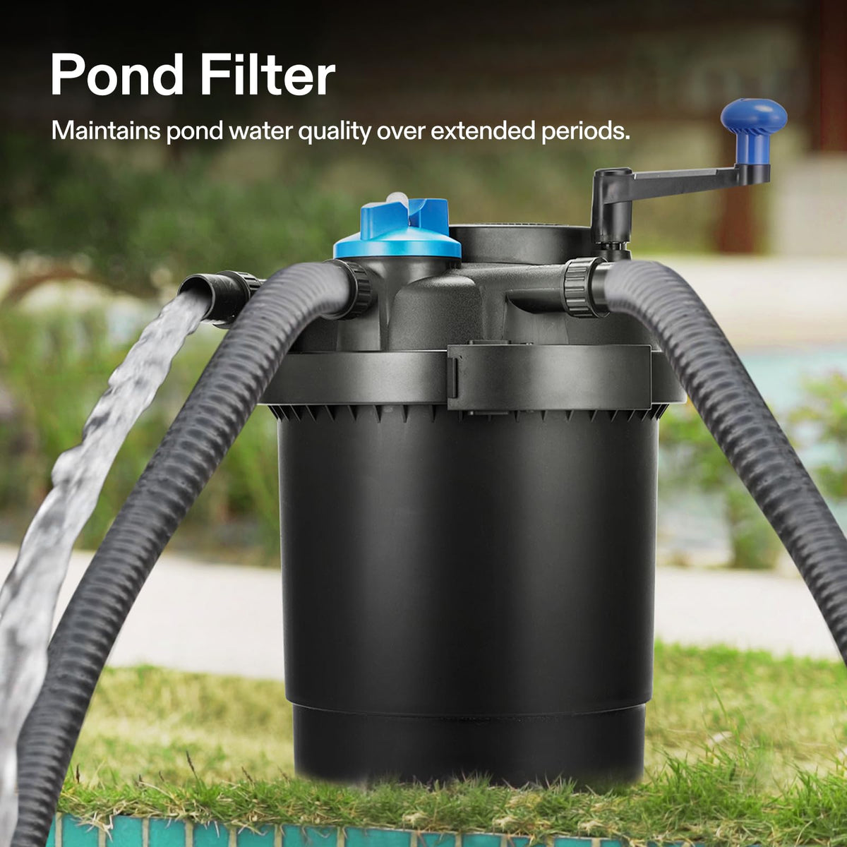 VIVOGROW Bio Pressure Pond Filter pond usage scenario with koi-friendly filtration