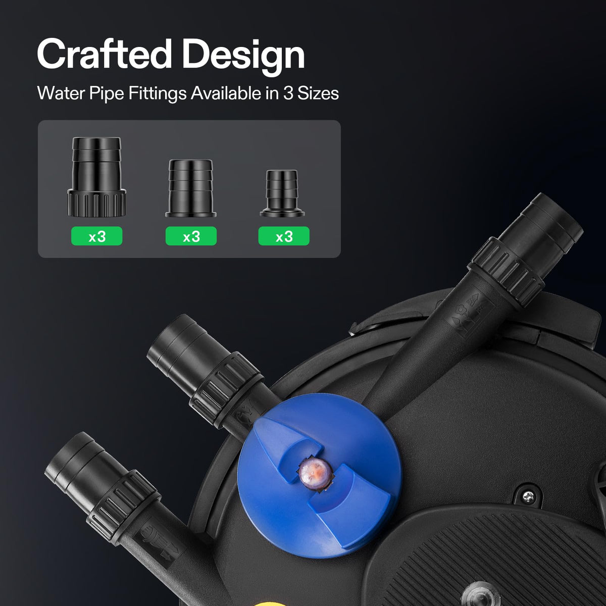 VIVOGROW Bio Pressure Pond Filter replaceable sponges emphasize easy maintenance