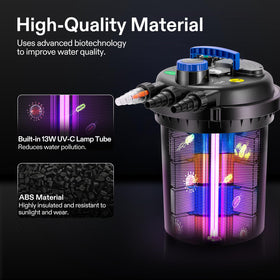 VIVOGROW 13W UV-C light in action purifying water for clearer pond experience.