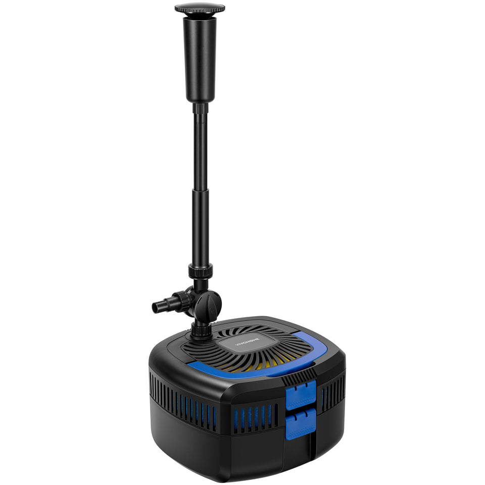 VIVOHOME 4-in-1 pond filter with daisy nozzle for customizable fountain patterns.