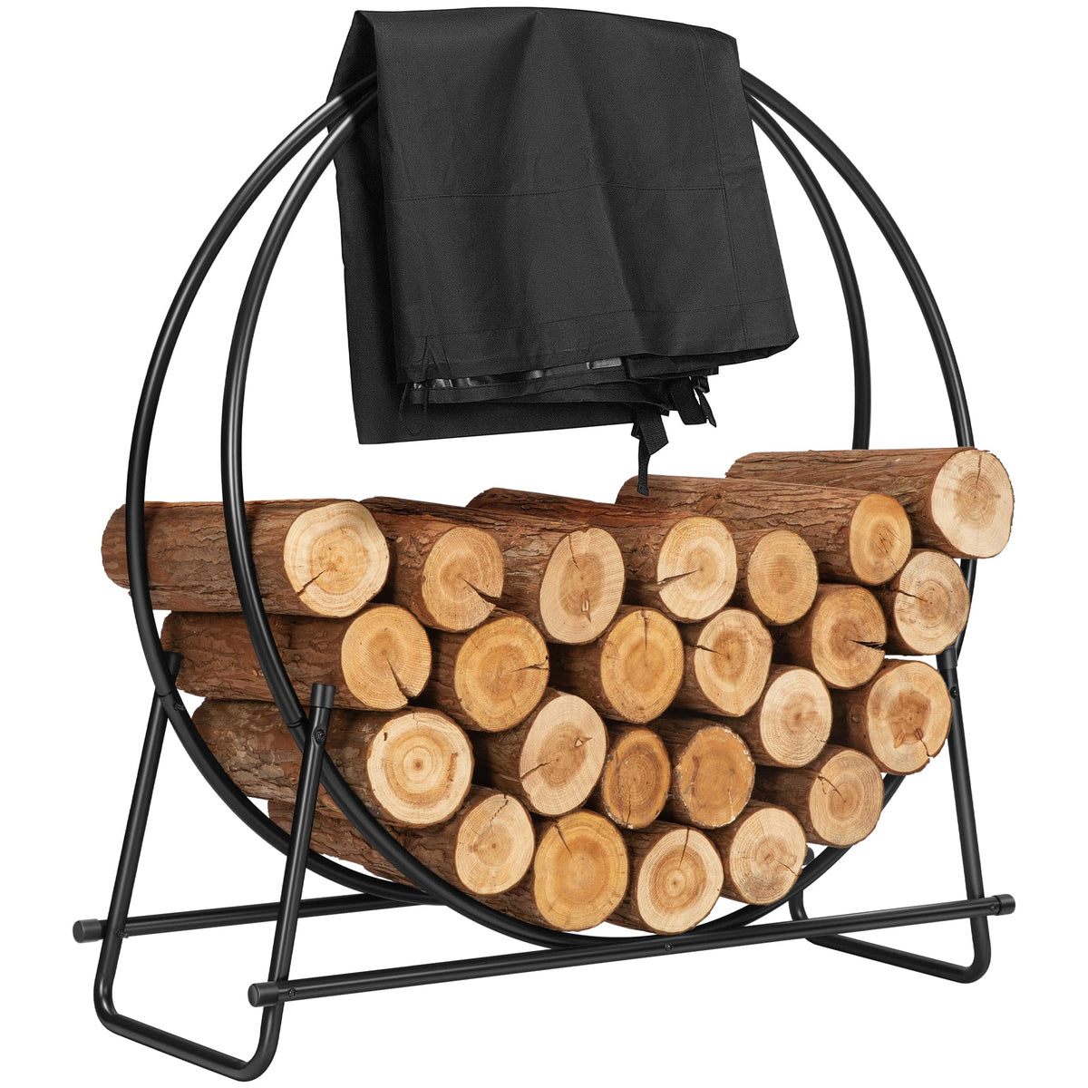 VIVOHOME 41-inch firewood log rack hoop for organized storage indoors with easy access