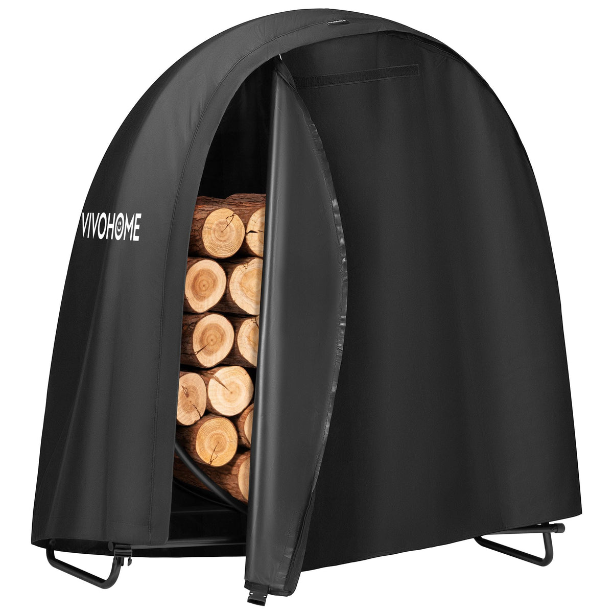 VIVOHOME 48-inch log rack hoop assembled for sturdy outdoor storage