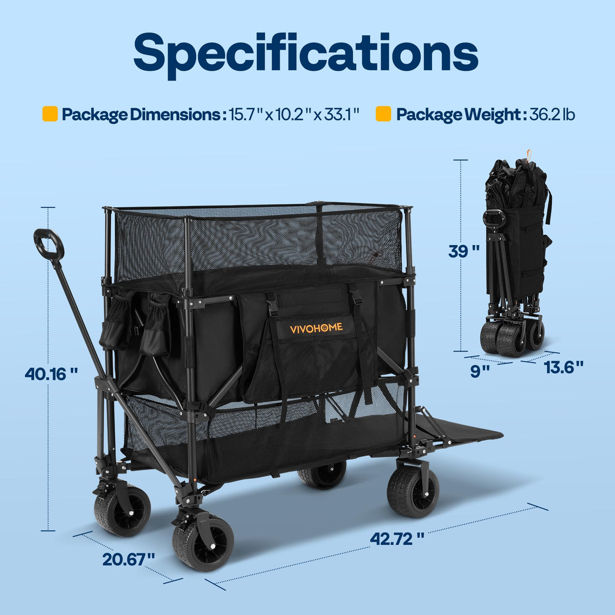 VIVOHOME 500L durable Oxford fabric and steel frame for demanding environments.