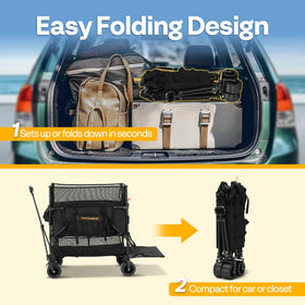 VIVOHOME 500L two-tier design helps organize camping gear.