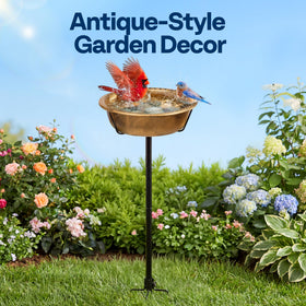 VIVOHOME birdbath ground stake provides sturdy stability for visiting birds.