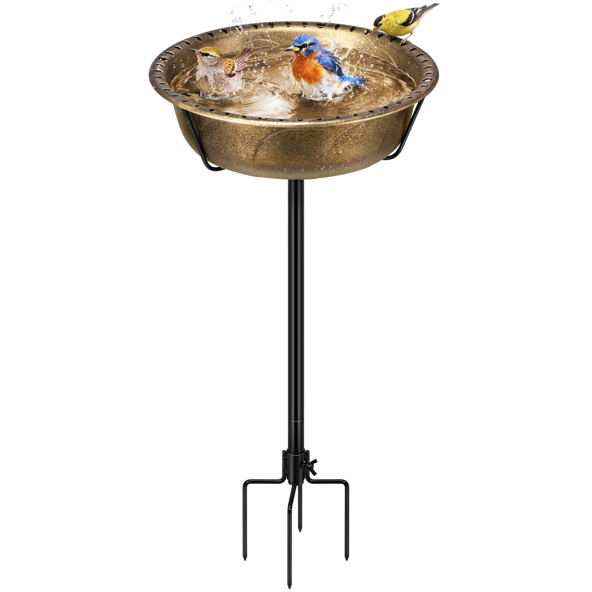VIVOHOME birdbath outdoor 13-inch bowl with copper finish offers fresh water for birds.