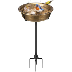 VIVOHOME birdbath outdoor 13-inch bowl with copper finish offers fresh water for birds.
