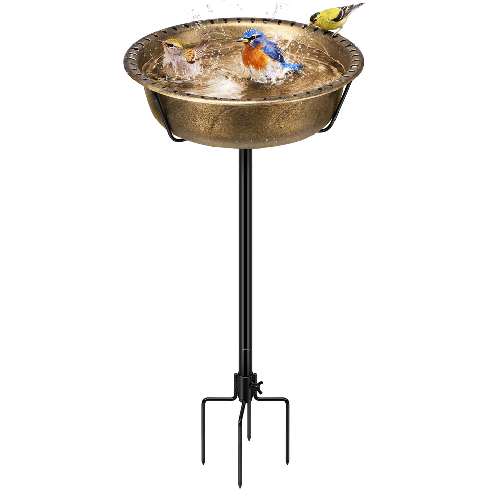 VIVOHOME birdbath outdoor 13-inch bowl with copper finish offers fresh water for birds.