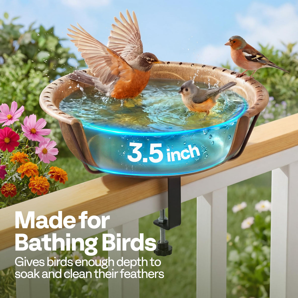 VIVOHOME detachable bowl simplifies water changes and cleaning