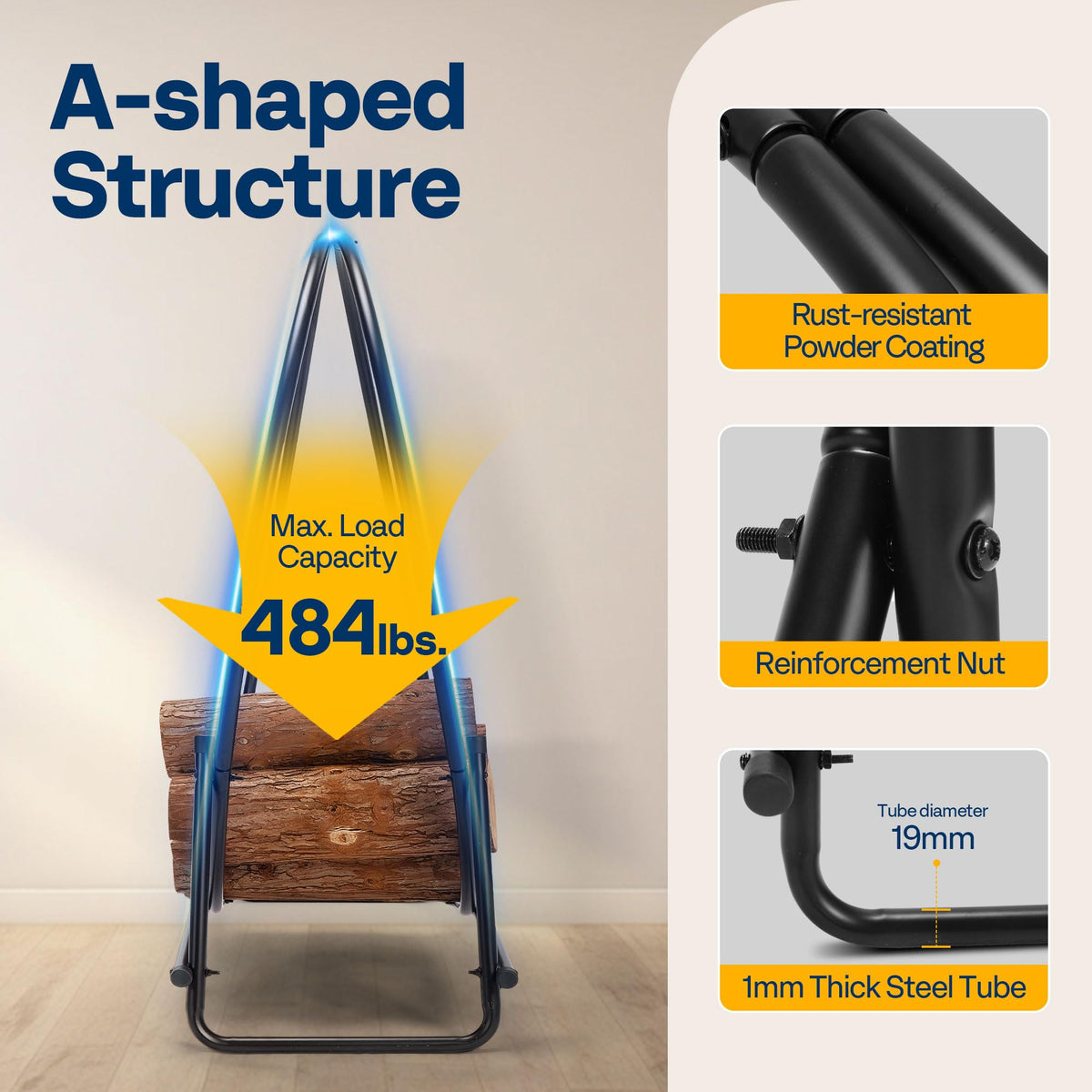 VIVOHOME sturdy metal frame built to last