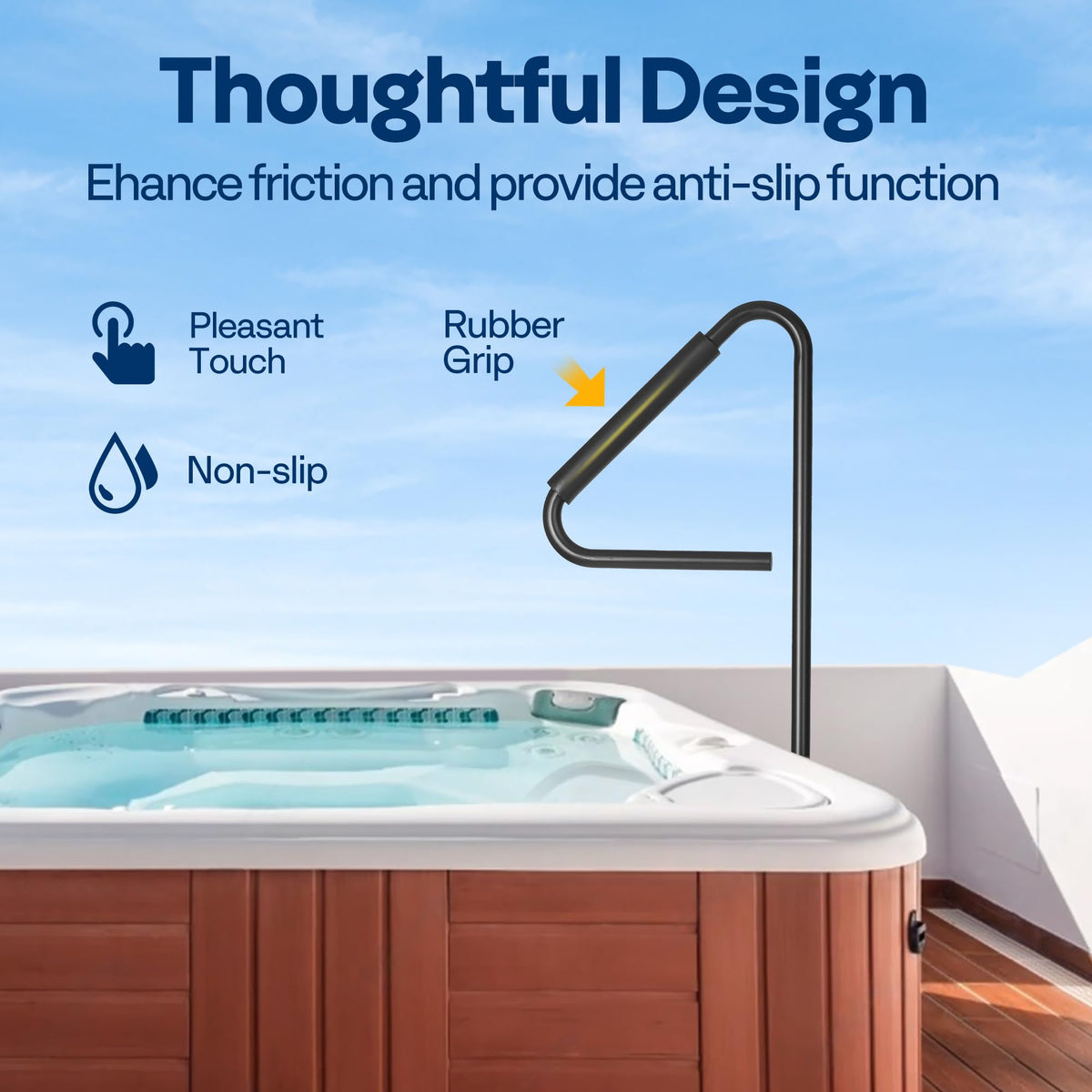 VIVOHOME rubber grip offers non-slip, warm touch during use.